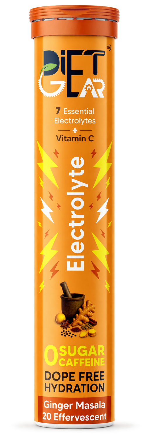 Diet Gear Electrolyte Ginger Masala tube of 20 effervescent tablets