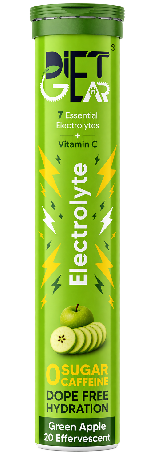 Diet Gear Electrolyte Green Apple tube of 20 effervescent tablets